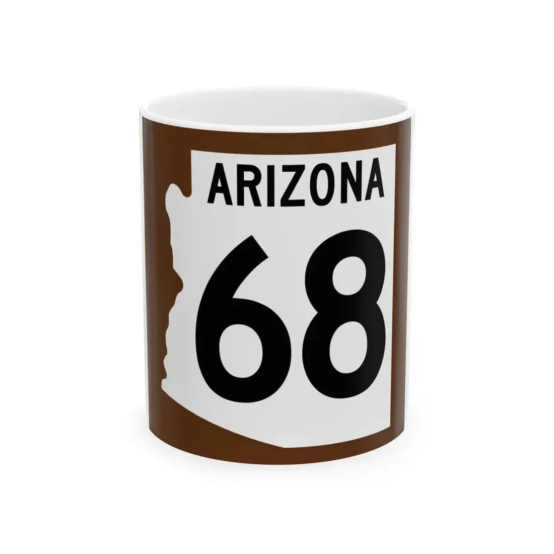 Arizona 68 1960 east (Arizona) (Road Sign) White Coffee Mug 11oz - Go Mug Yourself