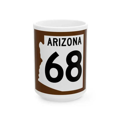 Arizona 68 1960 east (Arizona) (Road Sign) White Coffee Mug 15oz - Go Mug Yourself