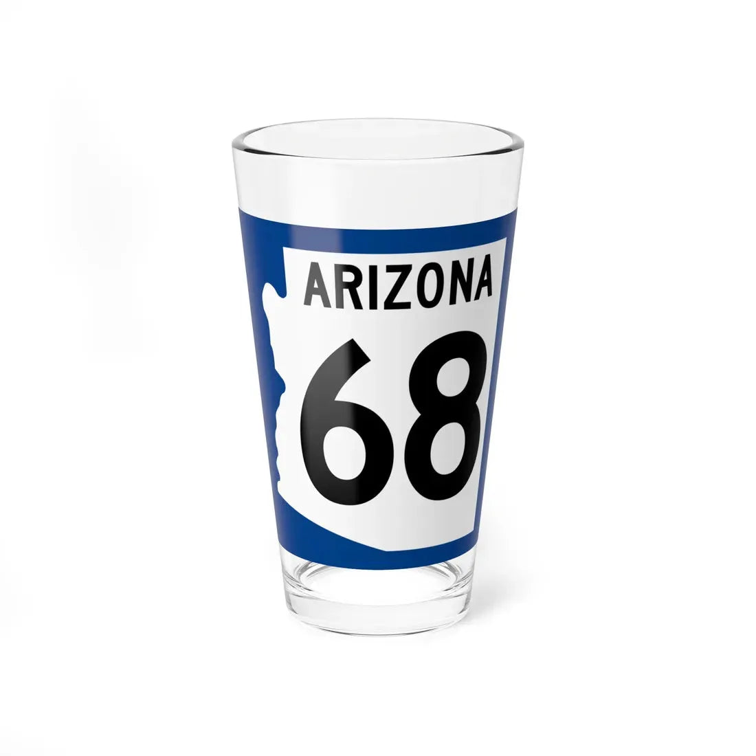 Arizona 68 1960 west (Arizona) (Road Sign) Pint Glass 16oz 16oz - Go Mug Yourself