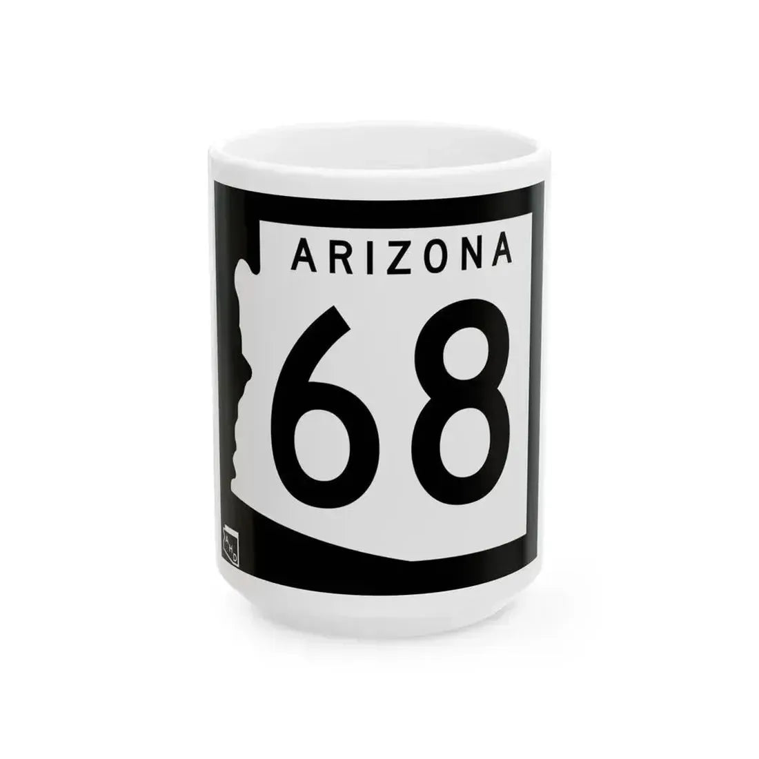 Arizona 68 1963 (Arizona) (Road Sign) White Coffee Mug 15oz - Go Mug Yourself