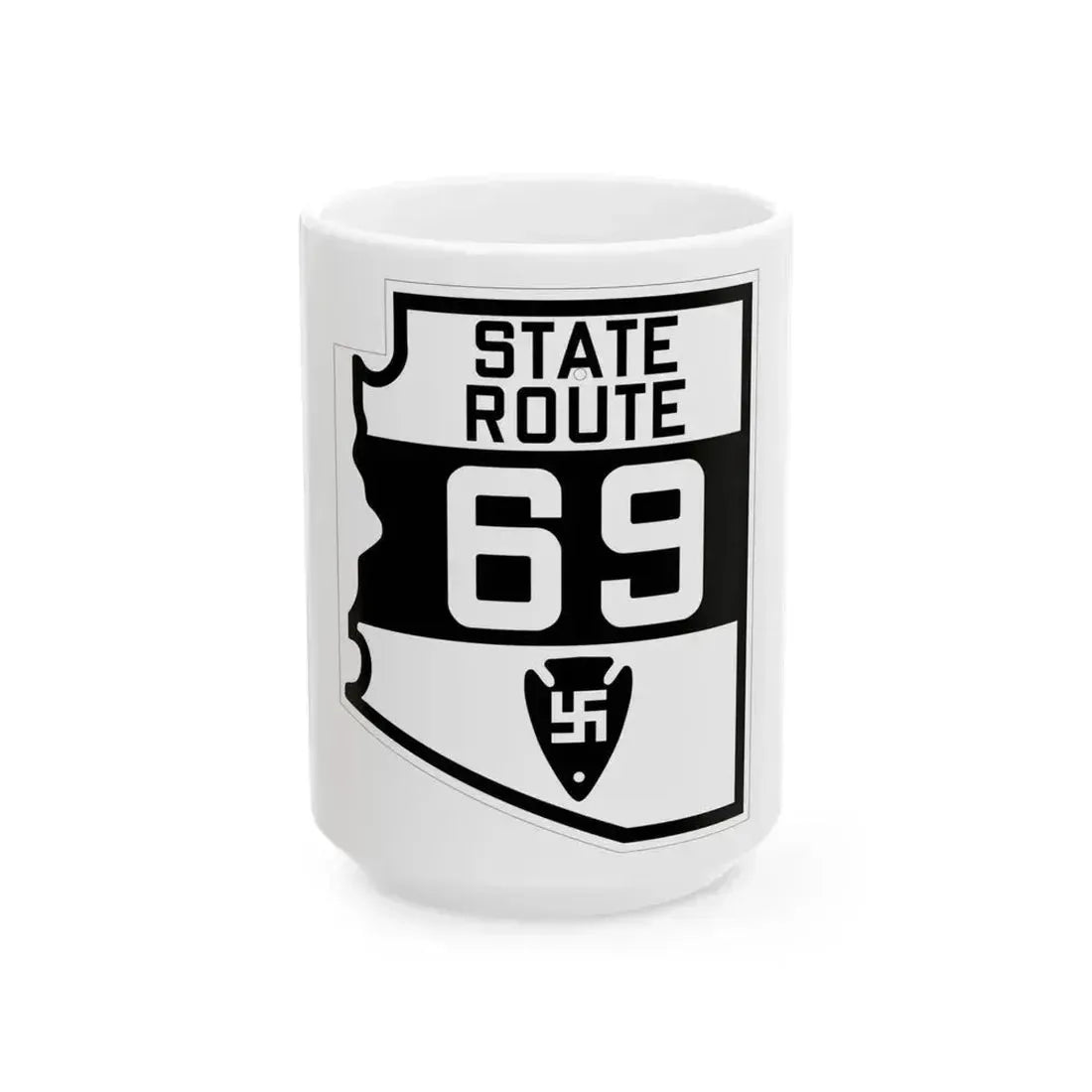 Arizona 69 1927 (Arizona) (Road Sign) White Coffee Mug 15oz - Go Mug Yourself
