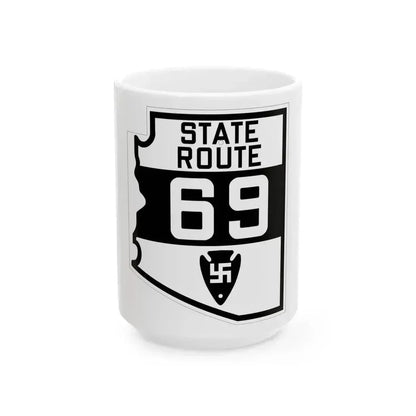 Arizona 69 1927 (Arizona) (Road Sign) White Coffee Mug 15oz - Go Mug Yourself