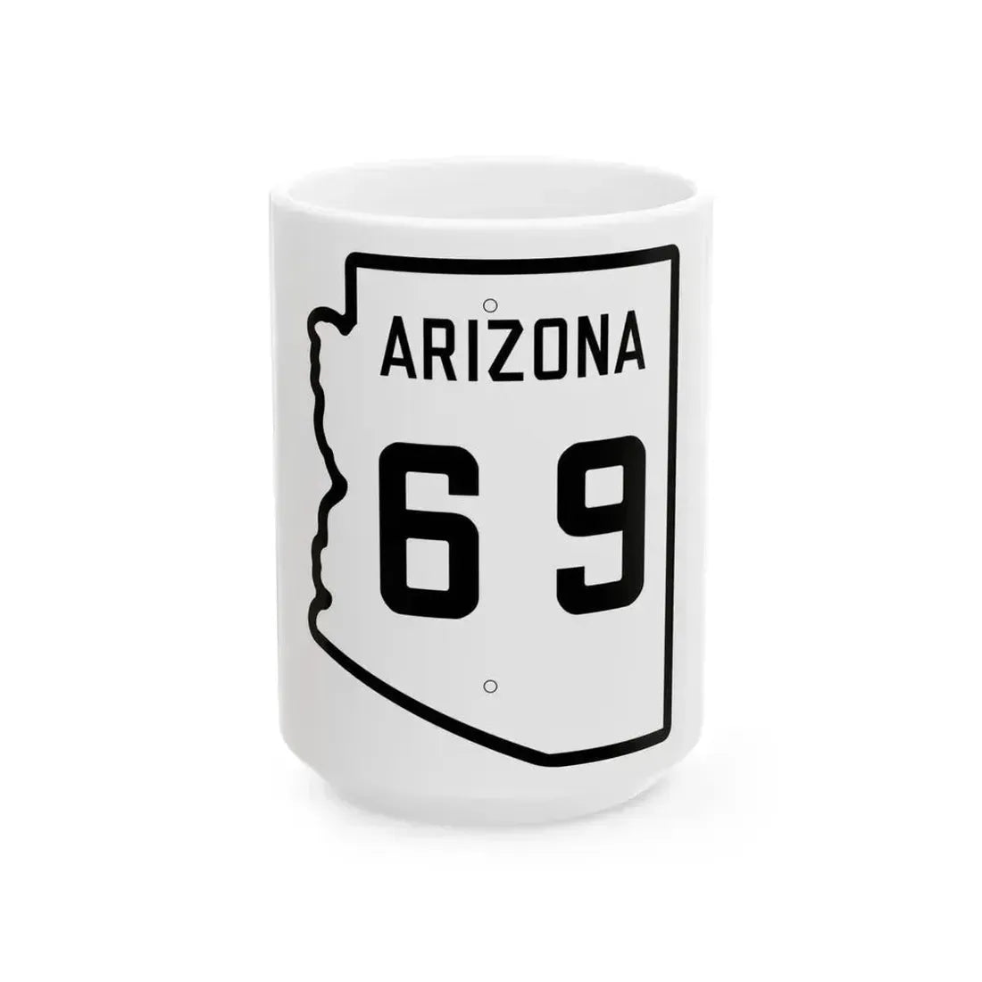 Arizona 69 1941 (Arizona) (Road Sign) White Coffee Mug 15oz - Go Mug Yourself