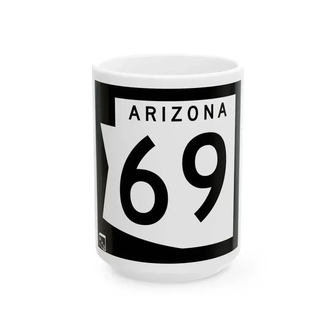Arizona 69 1973 (Arizona) (Road Sign) White Coffee Mug 15oz - Go Mug Yourself
