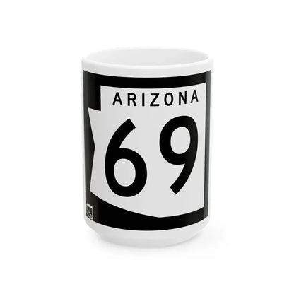 Arizona 69 1973 (Arizona) (Road Sign) White Coffee Mug 15oz - Go Mug Yourself