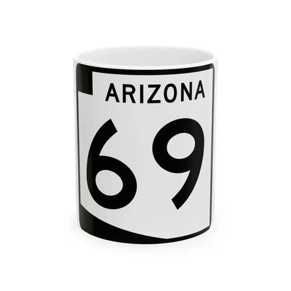 Arizona 69 (Arizona) (Road Sign) White Coffee Mug 11oz - Go Mug Yourself