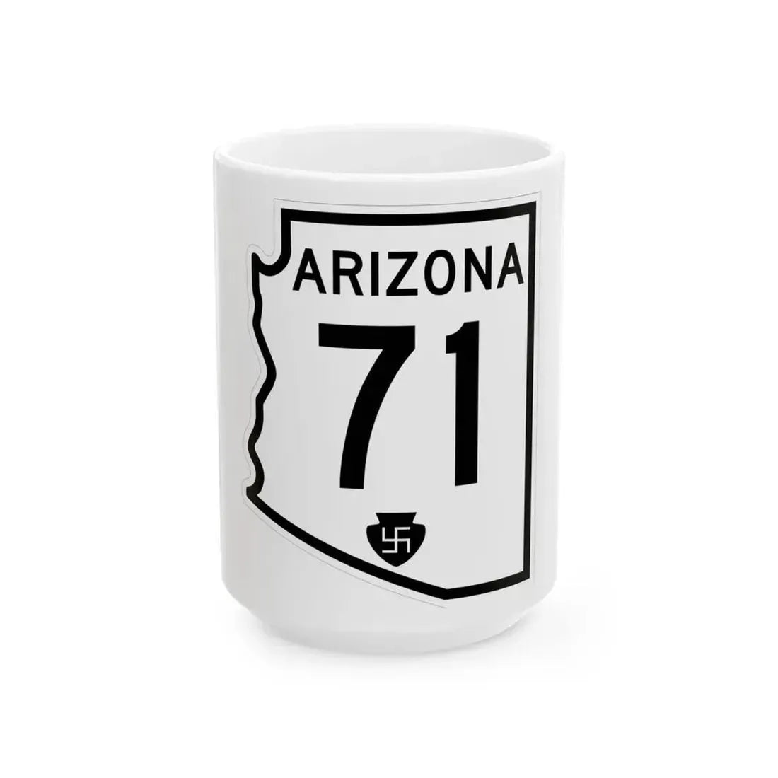 Arizona 71 1956 (Arizona) (Road Sign) White Coffee Mug 15oz - Go Mug Yourself