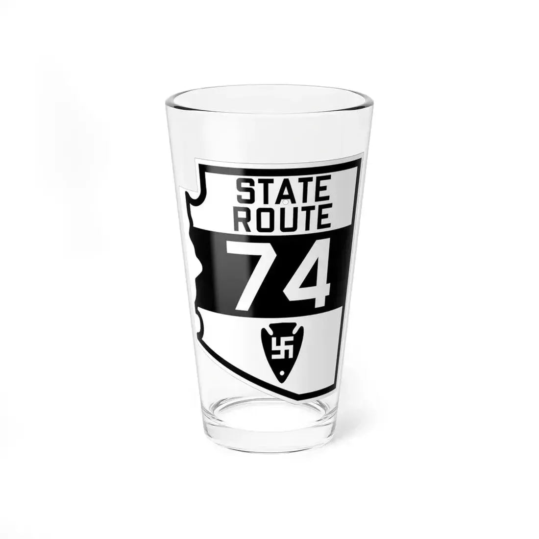 Arizona 74 1927 (Arizona) (Road Sign) Pint Glass 16oz 16oz - Go Mug Yourself