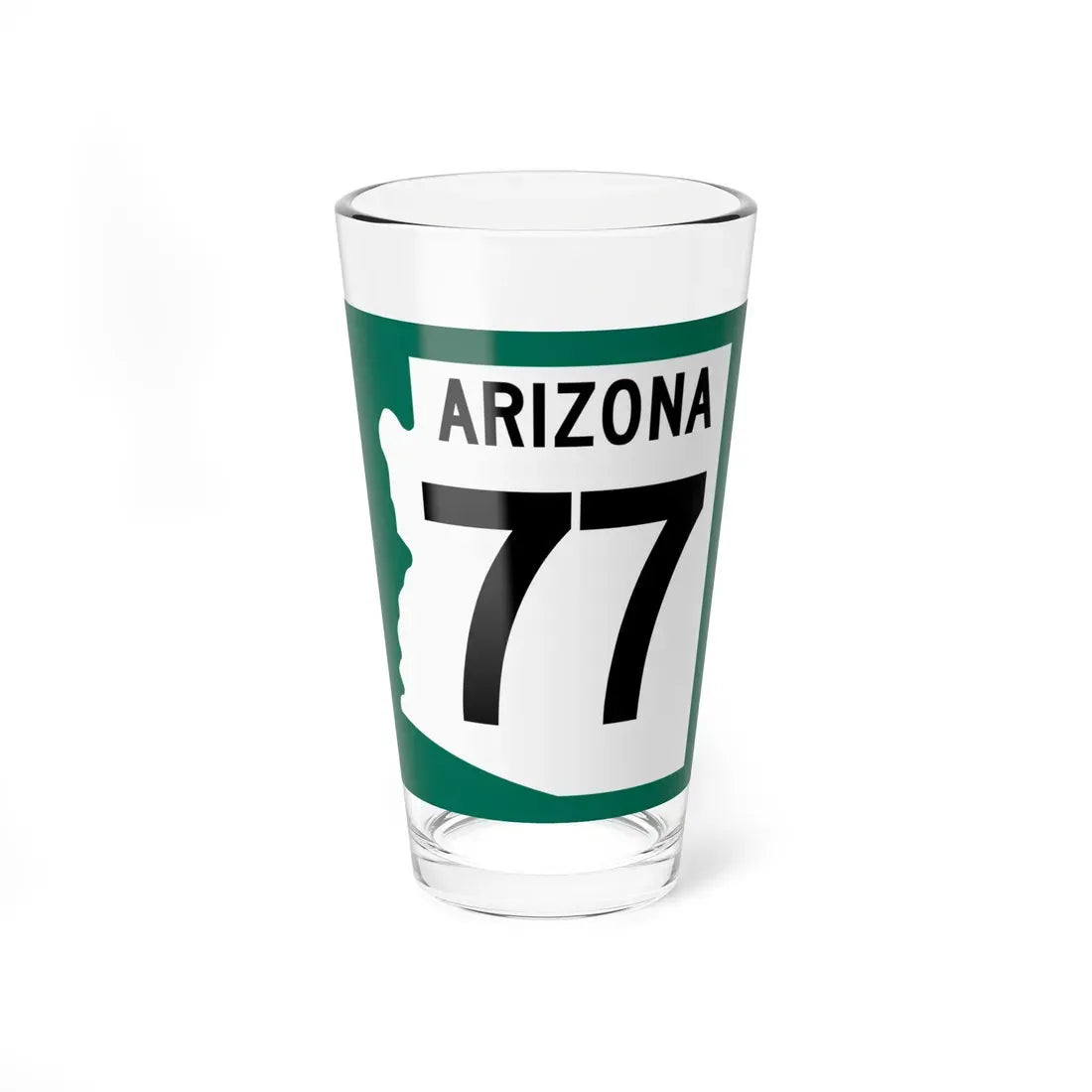 Arizona 77 1960 south (Arizona) (Road Sign) Pint Glass 16oz 16oz - Go Mug Yourself