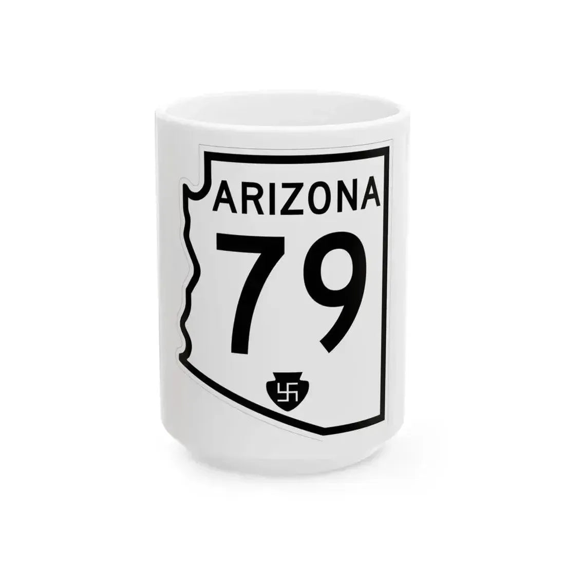 Arizona 79 1956 (Arizona) (Road Sign) White Coffee Mug 15oz - Go Mug Yourself