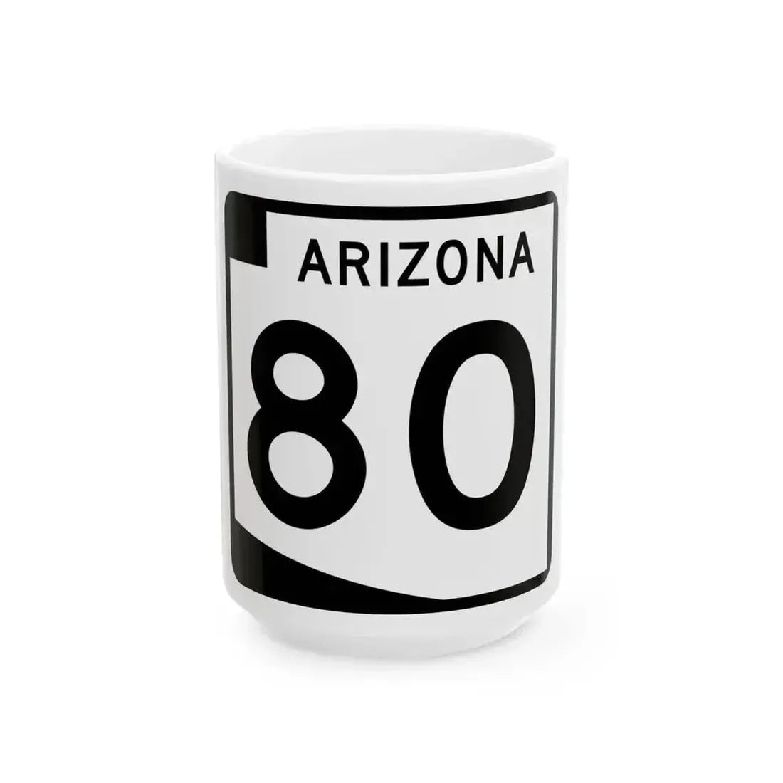Arizona 80 (Arizona) (Road Sign) White Coffee Mug 15oz - Go Mug Yourself