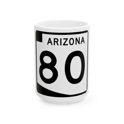 Arizona 80 (Arizona) (Road Sign) White Coffee Mug 15oz - Go Mug Yourself