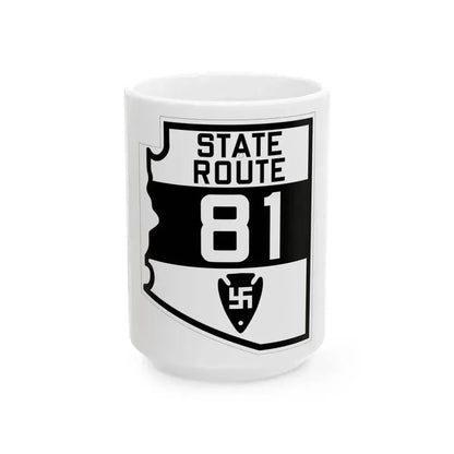 Arizona 81 1927 (Arizona) (Road Sign) White Coffee Mug 15oz - Go Mug Yourself