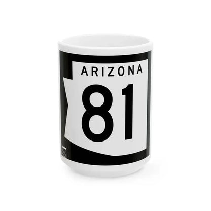 Arizona 81 1973 (Arizona) (Road Sign) White Coffee Mug 15oz - Go Mug Yourself