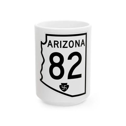 Arizona 82 1956 (Arizona) (Road Sign) White Coffee Mug 15oz - Go Mug Yourself