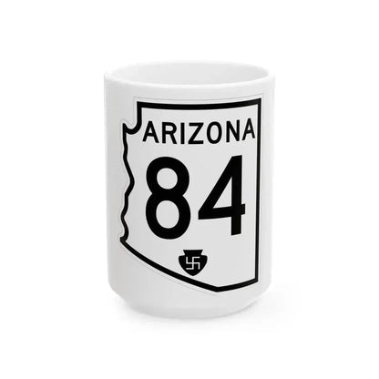Arizona 84 1956 (Arizona) (Road Sign) White Coffee Mug 15oz - Go Mug Yourself