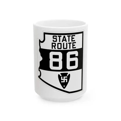 Arizona 86 1927 (Arizona) (Road Sign) White Coffee Mug 15oz - Go Mug Yourself