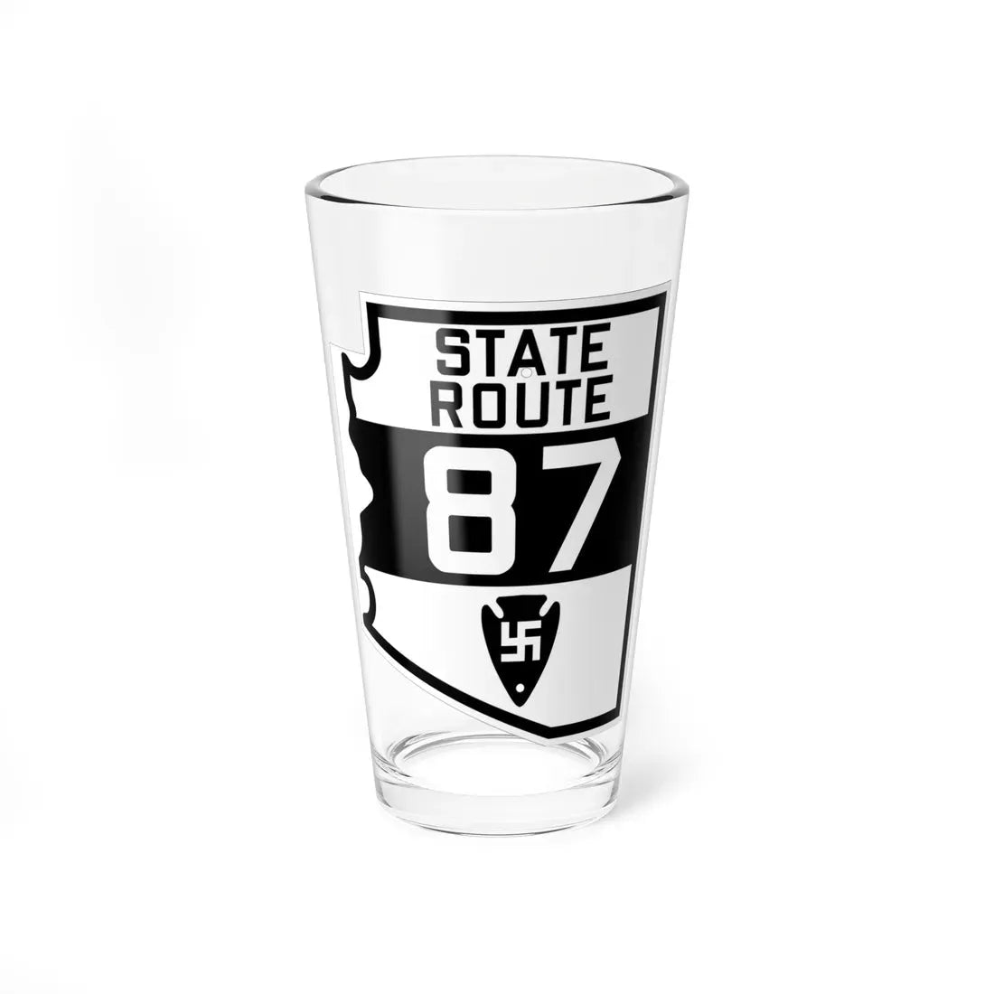 Arizona 87 1927 (Arizona) (Road Sign) Pint Glass 16oz 16oz - Go Mug Yourself
