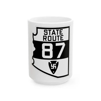 Arizona 87 1927 (Arizona) (Road Sign) White Coffee Mug 15oz - Go Mug Yourself