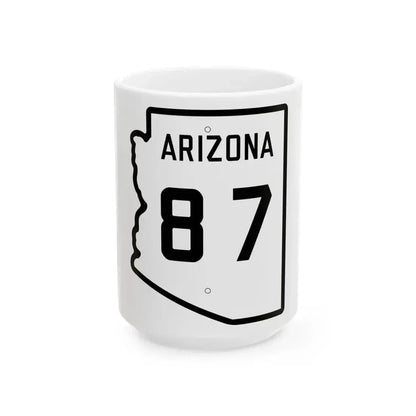 Arizona 87 1941 (Arizona) (Road Sign) White Coffee Mug 15oz - Go Mug Yourself