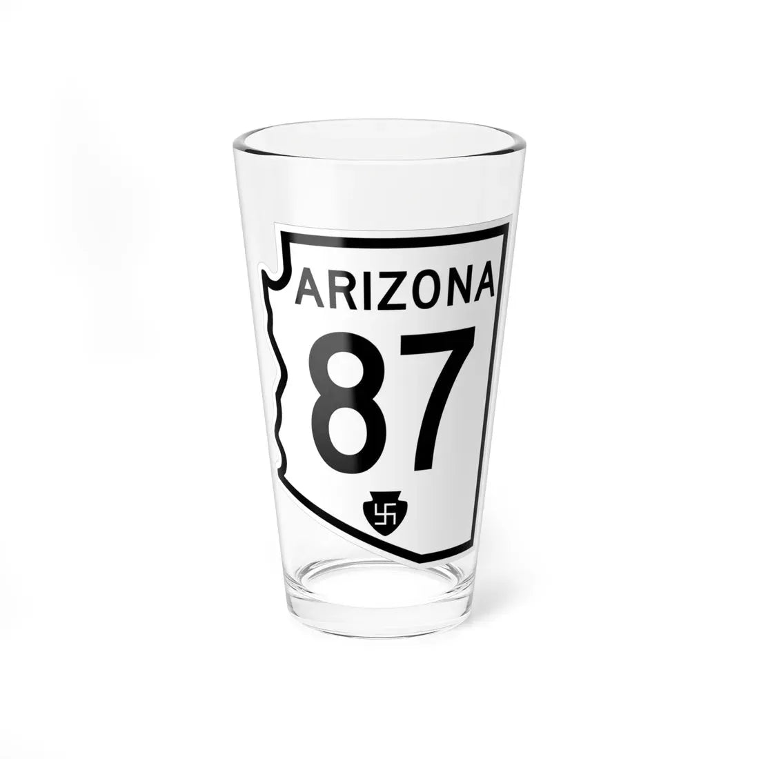 Arizona 87 1956 (Arizona) (Road Sign) Pint Glass 16oz 16oz - Go Mug Yourself