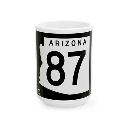Arizona 87 1963 (Arizona) (Road Sign) White Coffee Mug 15oz - Go Mug Yourself