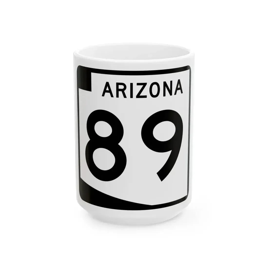 Arizona 89 (Arizona) (Road Sign) White Coffee Mug 15oz - Go Mug Yourself