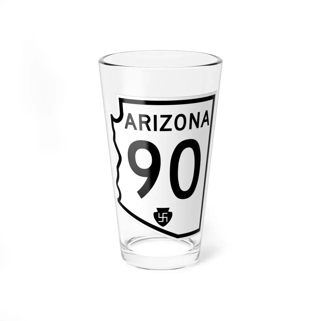Arizona 90 1956 (Arizona) (Road Sign) Pint Glass 16oz 16oz - Go Mug Yourself