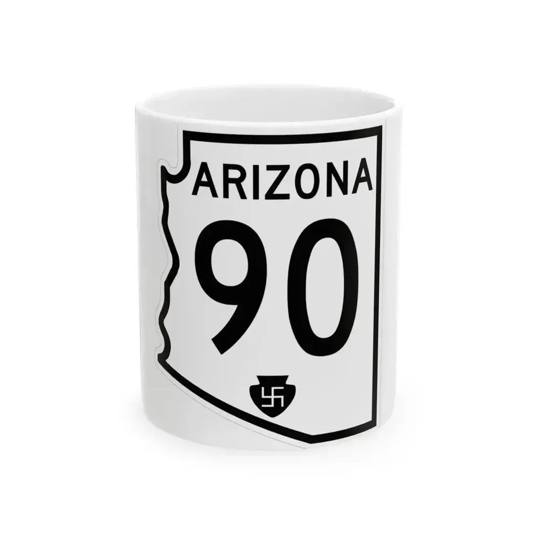 Arizona 90 1956 (Arizona) (Road Sign) White Coffee Mug 11oz - Go Mug Yourself