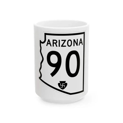 Arizona 90 1956 (Arizona) (Road Sign) White Coffee Mug 15oz - Go Mug Yourself