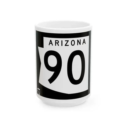 Arizona 90 1973 (Arizona) (Road Sign) White Coffee Mug 15oz - Go Mug Yourself