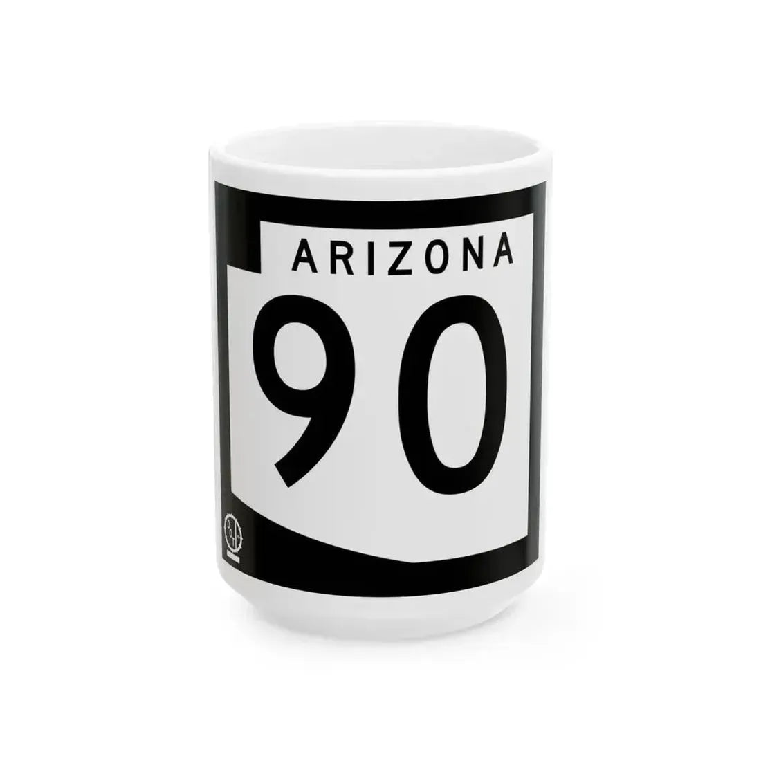 Arizona 90 1978 (Arizona) (Road Sign) White Coffee Mug 15oz - Go Mug Yourself