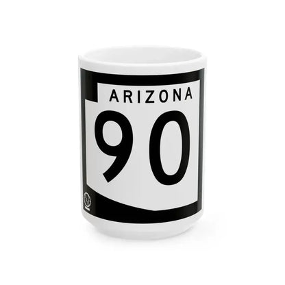 Arizona 90 1978 (Arizona) (Road Sign) White Coffee Mug 15oz - Go Mug Yourself