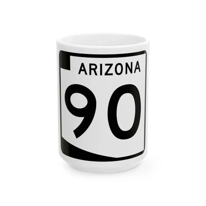 Arizona 90 (Arizona) (Road Sign) White Coffee Mug 15oz - Go Mug Yourself