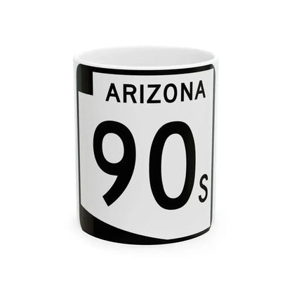 Arizona 90S (Arizona) (Road Sign) White Coffee Mug 11oz - Go Mug Yourself