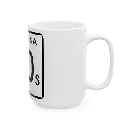 Arizona 90S (Arizona) (Road Sign) White Coffee Mug - Go Mug Yourself