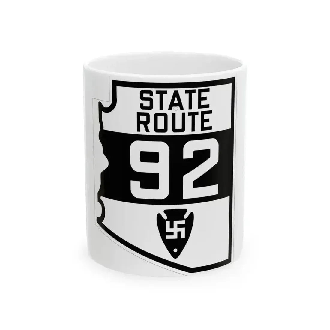 Arizona 92 1927 (Arizona) (Road Sign) White Coffee Mug 11oz - Go Mug Yourself