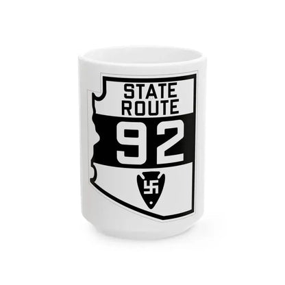 Arizona 92 1927 (Arizona) (Road Sign) White Coffee Mug 15oz - Go Mug Yourself