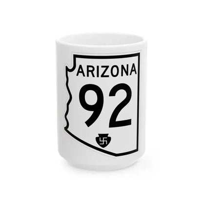 Arizona 92 1956 (Arizona) (Road Sign) White Coffee Mug 15oz - Go Mug Yourself