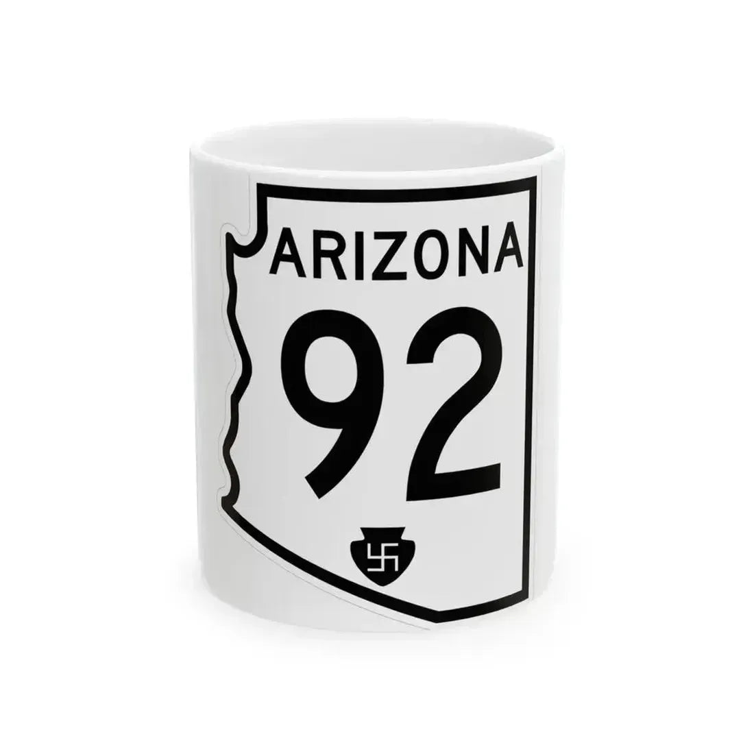 Arizona 92 1956 (Arizona) (Road Sign) White Coffee Mug - Go Mug Yourself