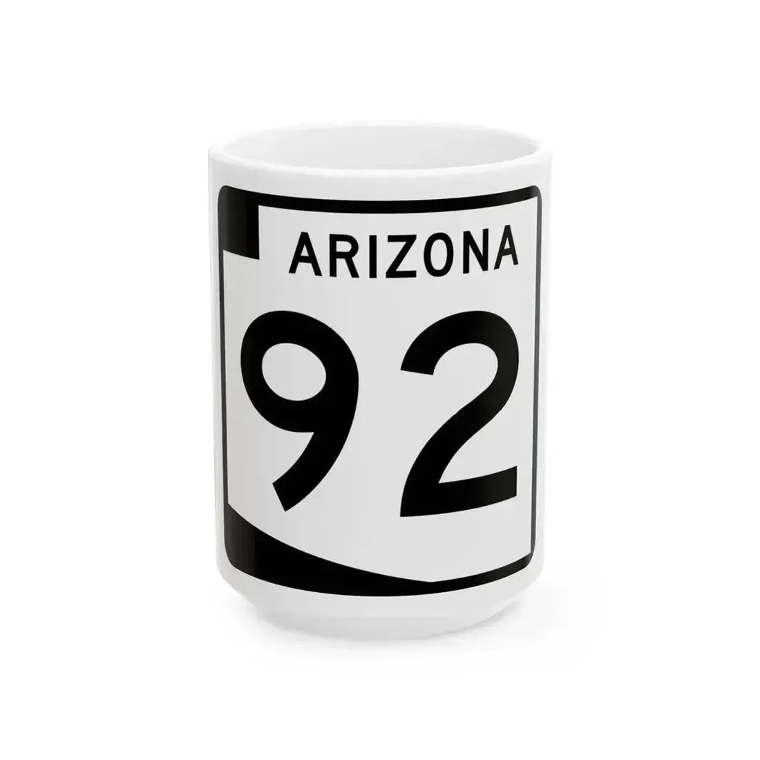 Arizona 92 (Arizona) (Road Sign) White Coffee Mug 15oz - Go Mug Yourself