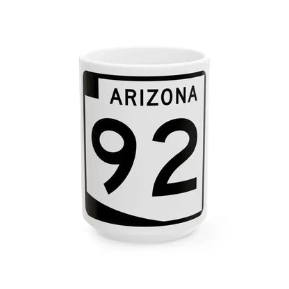 Arizona 92 (Arizona) (Road Sign) White Coffee Mug 15oz - Go Mug Yourself