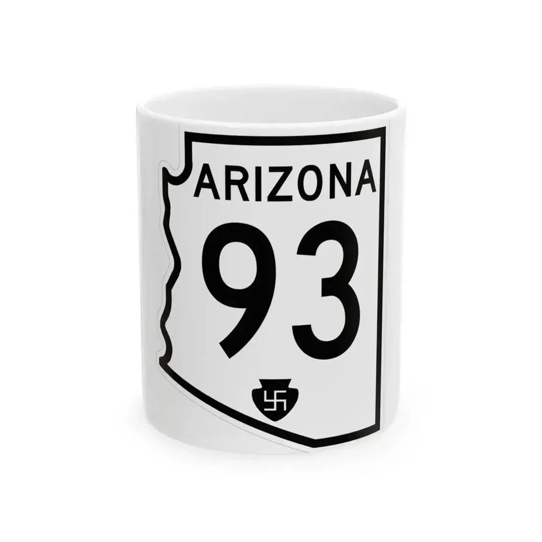 Arizona 93 1956 (Arizona) (Road Sign) White Coffee Mug 11oz - Go Mug Yourself