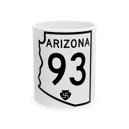 Arizona 93 1956 (Arizona) (Road Sign) White Coffee Mug 11oz - Go Mug Yourself