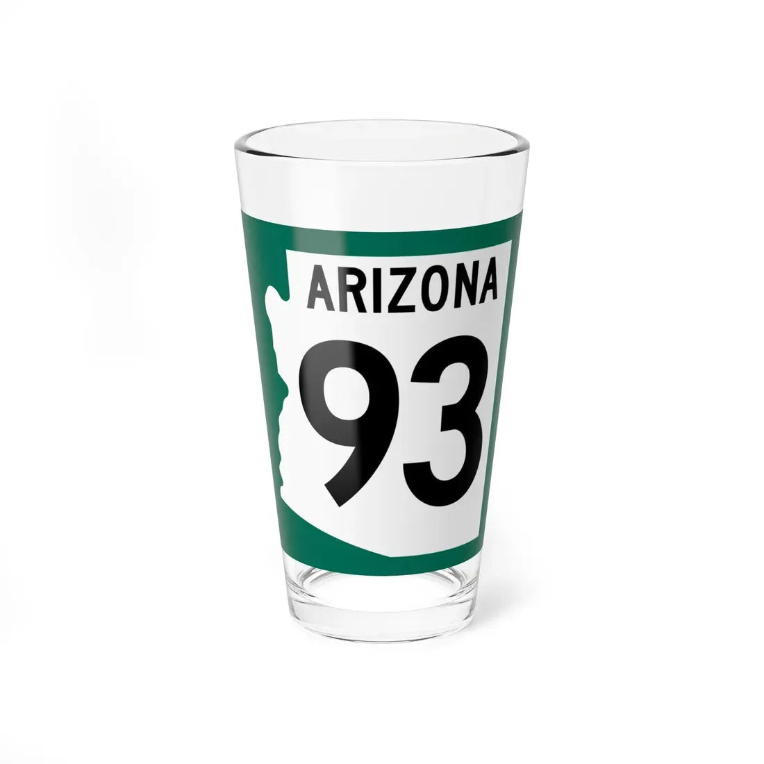 Arizona 93 1960 south (Arizona) (Road Sign) Pint Glass 16oz 16oz - Go Mug Yourself