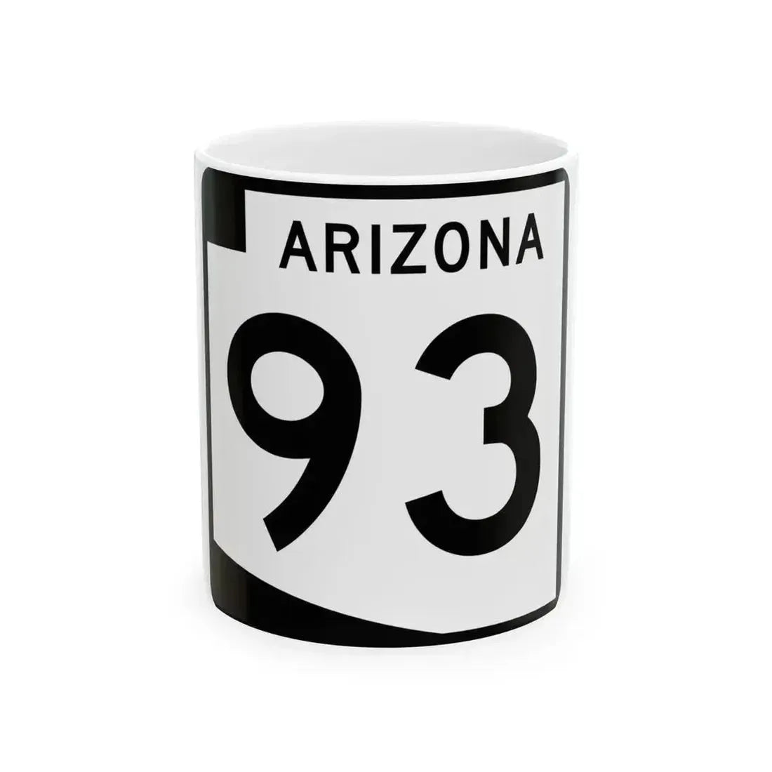 Arizona 93 (Arizona) (Road Sign) White Coffee Mug 11oz - Go Mug Yourself