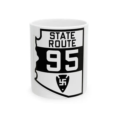 Arizona 95 1927 (Arizona) (Road Sign) White Coffee Mug 11oz - Go Mug Yourself