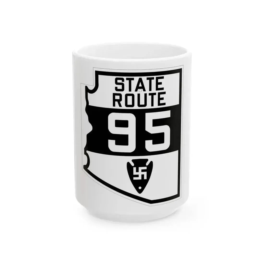Arizona 95 1927 (Arizona) (Road Sign) White Coffee Mug - Go Mug Yourself