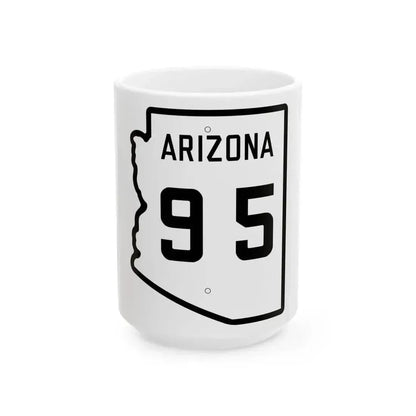 Arizona 95 1941 (Arizona) (Road Sign) White Coffee Mug 15oz - Go Mug Yourself
