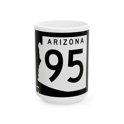 Arizona 95 1963 (Arizona) (Road Sign) White Coffee Mug 15oz - Go Mug Yourself